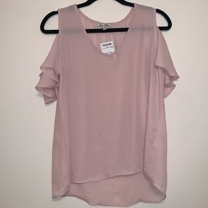 CUT OUT SLEEVE MAUVE BLOUSE NWT